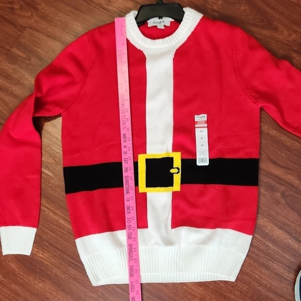 Ugly Christmas Sweater Santa Medium Red White
